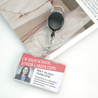 Porte-badge horizontal en plastique ABS dépoli, économique, avec fente pour le pouce, distributeur de cartes rigides