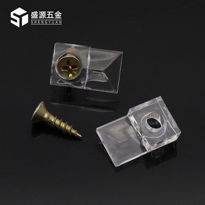 Shengyuan <b>Mirror</b> Fixing Clips Transparent <b>Plastic</b> Rectangle Cabinet Glass Corner Buckles For Bathroom Vanity - Product Image 1