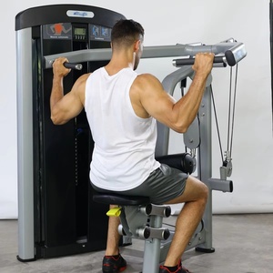 Appareil de musculation professionnel réglable à charges guidées, double fonctionnel, avec pile de poids de 80 kg, pour exercices dorsaux, pectoraux, triceps majeurs et mineurs - Product Image 4