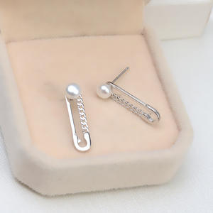 Boucles d'oreilles en argent S925 pour femmes, design personnalisé de cils féminins, perle de 4,5 à 5 mm, accessoires de bricolage avec 1171 supports vides - Product Image 2