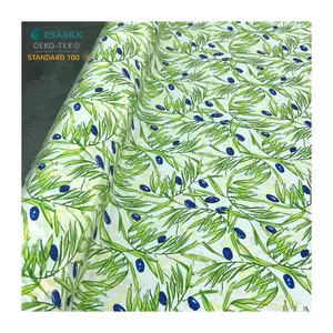 Wholesale cheap multi-color pure satin printed elastic silk fabric printed silk fabric