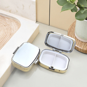 Wholesale Customizable Mini <b>Makeup</b> <b>Mirror</b> Pill <b>Box</b> Food Grade Metal Organizer <b>with</b> Portable Storage for Bag - Product Image 6