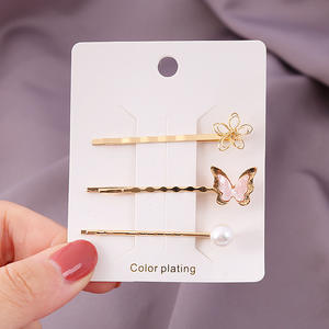 Lot de 3 <span class=keywords><strong>Barrette</strong></span> Cheveux Papillon Strass Cristal Bling Perle Pour Mariage Mariée, Épingles à Cheveux et Pinces à Cheveux pour Femme - Product Image 6