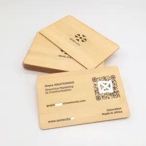 Customized Laser Engraved NFC Wood Business Card With NFC213/215/216 Chip