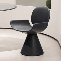Chaise de salle à manger en cuir écologique de luxe italien, style moderne minimaliste, dossier rembourré, pieds en métal, pour la maison, le bar ou l'appartement