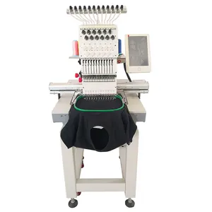 Automatic Computer single One head Commercial home used high speed 9/12/15 needles cap t-shirt embroidery machine for sales