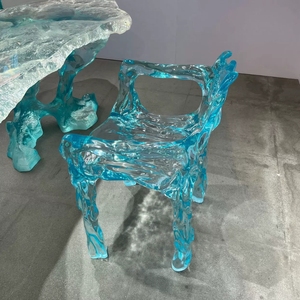 Vente en gros de chaises de salle à manger en cristal époxy haut de gamme de luxe design flamme durable pour Villa Home <span class=keywords><strong>Club</strong></span> Hotel <span class=keywords><strong>Table</strong></span> à thé Salon - Product Image 4
