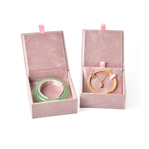 Caja de Almacenamiento de Joyas, Exquisita Caja de Joyería de Terciopelo Rosa para Pulseras, Venta al por Mayor de Cajas de Joyería Personalizadas - Product Image 1