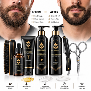 <span class=keywords><strong>Kit</strong></span> de Cuidado de <span class=keywords><strong>Barba</strong></span> Orgánico de Marca Privada, Champú, Gel y Bálsamo, Set Hidratante para el Cuidado Diario de la <span class=keywords><strong>Barba</strong></span>, <span class=keywords><strong>Productos</strong></span> para el Cuidado de la <span class=keywords><strong>Barba</strong></span> OEM - Product Image 4