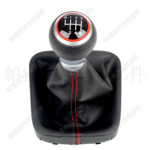 Poignée de levier de vitesse en cuir Pareo, 6 vitesses, pour Audi A4 B6 2002-2009 Volkswagen Golf 5, design ergonomique - Product Image 1