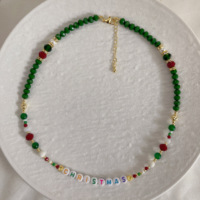 Laiton Plaqué Or Bijoux De Mode Colliers Perle En Plastique Perle De Verre Shell Perle Joyeux Noël