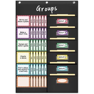 Tableau de gestion de groupe de 84 cartes, pour organiser les tâches en classe, pour étudiants et enseignants, en nylon noir - Product Image 1