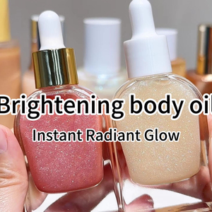 MLM customizable 30ml Square <b>Dropper</b> <b>Bottle</b> Shimmer Body Oil Brightening Moisturizing Liquid Highlighter Vegan Makeup body oil - Product Image 1