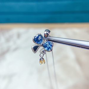 Delicato argento 925 di alta qualità gioielli placcato oro cuore taglio opale <span class=keywords><strong>Tanzanite</strong></span> topazio pietra gemma collana pendente - Product Image 3