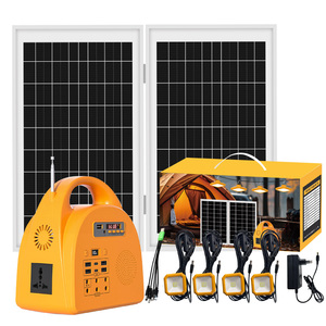 ระบบพลังงานแสงอาทิตย์แบบพกพา 150W AC พร้อมชุดไฟบ้านและวิทยุ SL-54-150 ระบบพลังงานแสงอาทิตย์แบบพกพา 150W AC สีฟ้า - Product Image 2