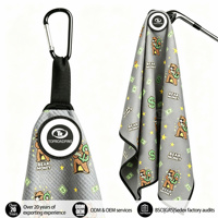 Serviette de golf à motif football, serviette de golf personnalisée avec logo, serviette de golf magnétique personnalisée, serviette de caddie en microfibre avec aimant