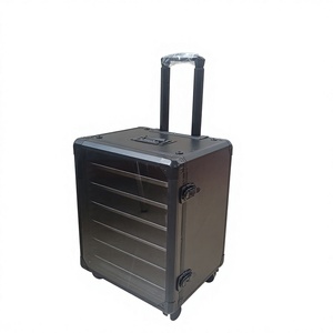 Boîte de rangement miniature empilable Yoya, cadre en alliage d'aluminium, fenêtre transparente, antichoc, grande capacité, sécurisée avec protection à 360° ° Roues - Product Image 4