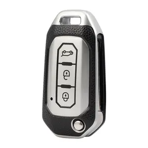 Key Fob Cover for Ford Territory EV Accessories , Smart Remote Auto Key Replacement ,3 Buttons Key Shell for Ford
