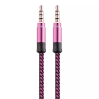 Câble audio tressé en nylon avec conducteur en cuivre de 35 mm, 15 m/3 m, mâle-mâle, pour enregistrement AUX, vente en gros de câbles audio pour voiture