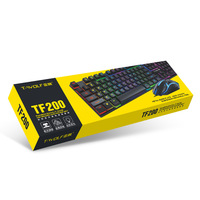 Ensemble clavier et souris de jeu filaire USB rétroéclairé LED pour PC domestique TF200, vente chaude, 104 touches, étanche, clavier standard pour ordinateur PC