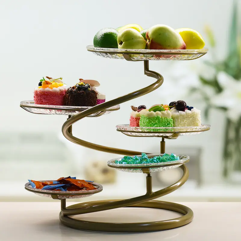 Vassoio di frutta multistrato creativo casa soggiorno tè pomeridiano snack cake stand moderno minimalista lusso caramelle vassoio di frutta secca