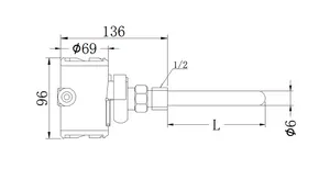 Trasmettitore di temperatura con uso thermowell per il serbatoio dell'acqua