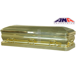 Китайский Роскошный полированный Золотой Бронзовый полноразмерный гроб ANA в американском стиле для взрослых - Product Image 6