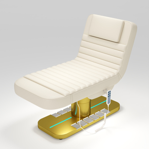 High <b>End</b> Luxury Gold Facial Cosmetic <b>Bed</b> Black Electric Foot Control Facial and Massage <b>Bed</b> for Beauty Salon esthetician <b>bed</b> - Product Image 3