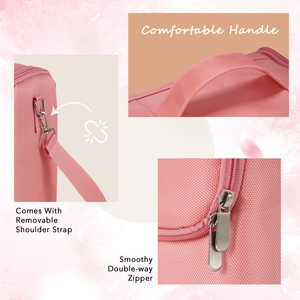 <b>Makeup</b> Bag with 4 Trays Soft Handle & Shoulder Strap Portable <b>Makeup</b> <b>Case</b> Durable Large Capacity Travel Cosmetic Organizer - Product Image 4