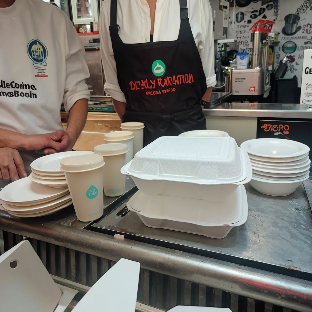 SP2574 Eco-friendly Disposable Compostable Clamshell Box Food Containers Bagasse Packaging Lunch Paper Plates Bowls Durable
