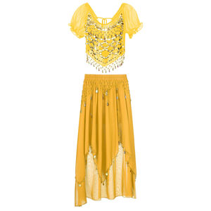 Femmes Filles Danse du ventre Crop Top Jupe Costumes Festival Club Cosplay <span class=keywords><strong>Bollywood</strong></span> Outfit - Product Image 4