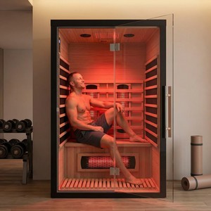 Sıcak Fırsat 2 Kişilik Modern Ev Saunası Masif Hemlock Ahşap Bilgisayar Kontrollü Panel Elektrikli Uzak Kızılötesi <span class=keywords><strong>Sauna</strong></span> İç Mekan - Product Image 1