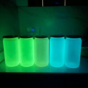 US Warehouse Sublimation 16oz Soda Pop Can Shaped <b>Beer</b> Glasses <b>Light</b> Sensitive Color Changing Cold Cup with Bamboo Lid and Straw - Product Image 4