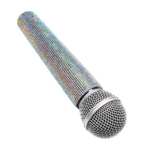 Micro giả mic Bling thạch sáng Microphone Prop nhựa chơi Microphone giả vờ long lanh - Product Image 4