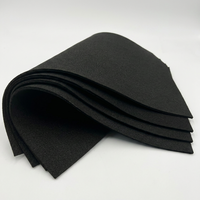 Tissu feutré aiguilleté pour canapés et sacs : Tissu non tissé noir, matière vierge, imperméable et ignifuge.