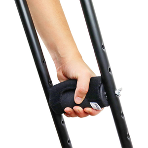 Muletas axilares acolchadas (x2 unidades), ortopédicas para adultos, de aluminio negro, KMINA - Product Image 6