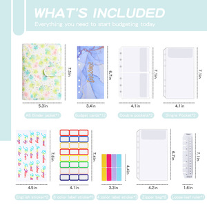 Raccoglitore in pelle sintetica con piccola stampa floreale ad acquerello con blocco note per raccoglitore di bilancio in contanti <span class=keywords><strong>Notebook</strong></span> A6 - Product Image 3