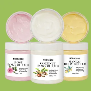 Private Label Custom Cruelty Free Natural Organic Moisturizing Lighting For Dry Skin Coconut Oil Whipped Cream Body Butter