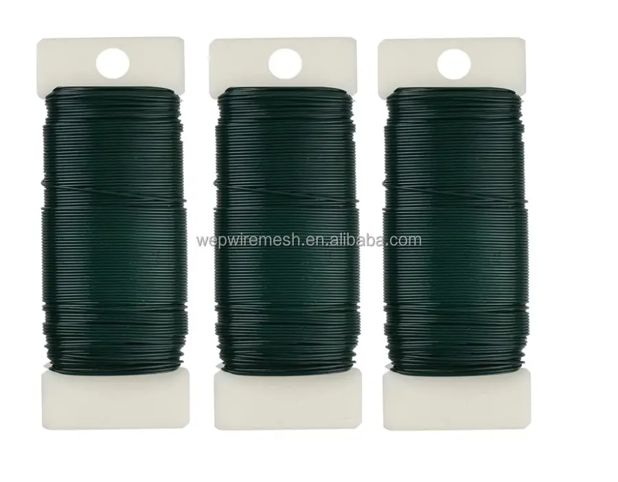 Fil de pagaie flexible de jauge 12/22, fil vert pour couronnes de noël, artisanat de fil de fixation d'arbre