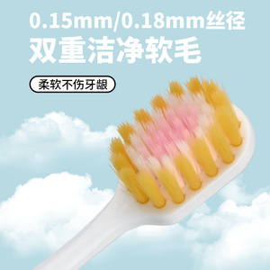 Oksmile cepillo de dientes de cerdas suaves, 2 uds., cepillo de dientes manual para adultos, pelo suave de alta calidad, blanco y negro - Product Image 5