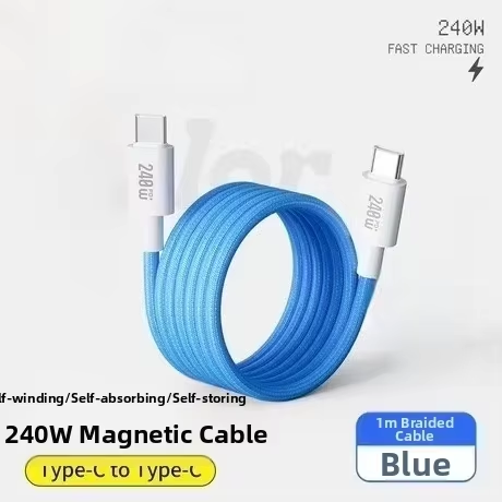 240W USB-C to USB-C PD 3.1 Magnetic Braided Fast Charging Cable for Phone Tablet Laptop OEM