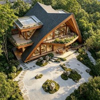 Maison modulaire en bois en forme de A de 200 à 300 m², villa préfabriquée de luxe avec plan ouvert, solution clé en main pour les vacances en forêt
