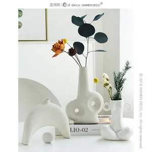 Moderno creativo Morandi art vaso in ceramica soggiorno composizione floreale arredamento per la casa decorazioni per la casa minimaliste - Product Image 1