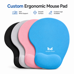 Alfombrilla de Ratón Ergonómica Contorneada con Soporte Curvo para la Muñeca, Forma Única, Base Antideslizante, Superficie Lisa, Alfombrilla de Escritorio con Logotipo Personalizado al por Mayor - Product Image 1