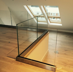 Système de garde-corps en verre en U en aluminium | <span class=keywords><strong>Balustrade</strong></span> d'intérieur en verre trempé pour les bords de <span class=keywords><strong>mezzanine</strong></span> et de loft - Product Image 4