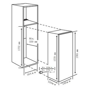 Réfrigérateur électrique <span class=keywords><strong>encastrable</strong></span> <span class=keywords><strong>54</strong></span> cm 304L pour camping-car, hôtel et usage domestique - Product Image 2