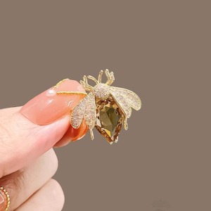 <b>Bee</b> Zircon Men's Alloy Gold Plated Wedding Brooch Multi-function Jewelry Decorative Buckle Pin Cufflinks - Product Image 1