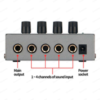 Canlı yayın için ses düğmesi ile Gooermi Ha400s Mimi 4 kanal Stereo kulaklık amplifikatör