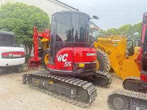 Excavadora de cadenas Yanmar Vic 55 de color rojo, equipo de construcción de alta resistencia. - Product Image 3