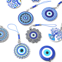 Vente en gros d'usine, pendentif en résine 3D écologique, œil grec maléfique, œil bleu, style ethnique, porte-clés, amulette, protection contre le mal